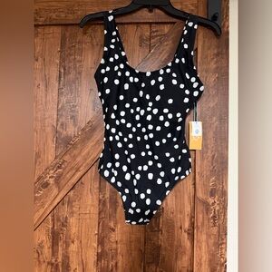 Kona Sol Black and White Polka Dot Swimwear NWT Size XS